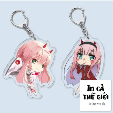 DARLING IN the FRANXX 02 Zero Two Keychain Cosplay Prop Halloween Anime Acrylic Keychain Gift