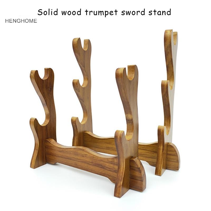 HENGHOME Gỗ Chắc Chắn Thanh Kiếm Hiển Thị Đứng Katana Samurai Thanh Kiếm Tanto Dao Cosplay Thanh Kiế