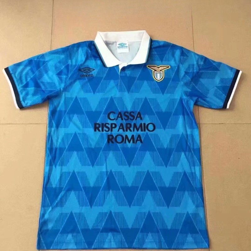1989 Lazio Home Vintage Jersey Áo Sơ Mi S-XXL Thể Thao Tay Ngắn Áo Bóng Đá Áo Sơ Mi AAA