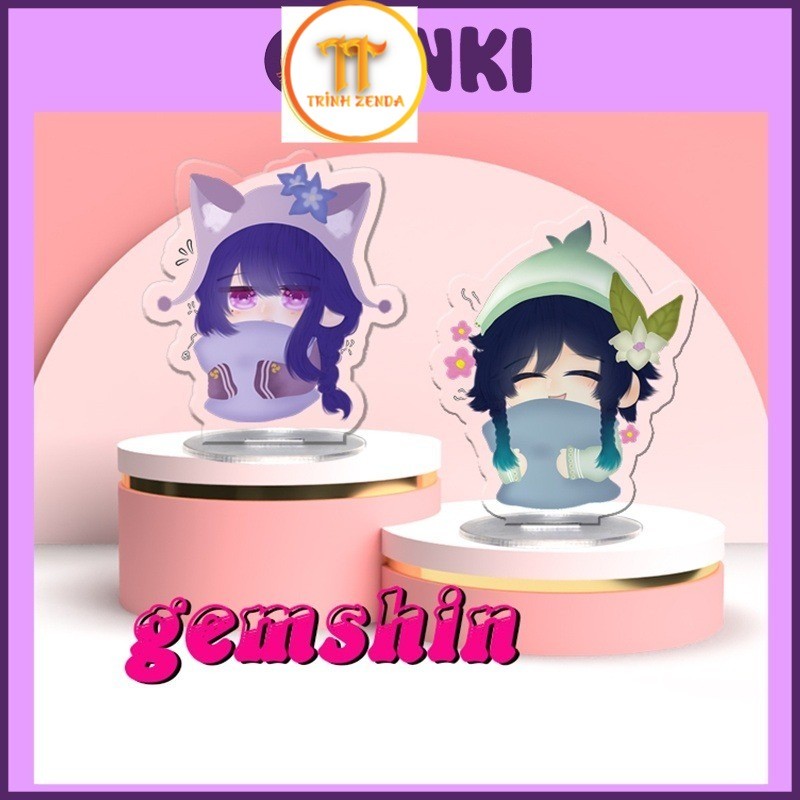(Ôm gối ngủ) Standee chibi nhân vật game Genshin Impact Gaiden Shogun, Zhongli, Venti, Nahida-ZD
