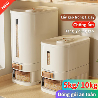 Thùng gạo C&M BABY thiết kế thông minh, nhựa PP an toàn, lấy gạo nhanh, gọn gàng