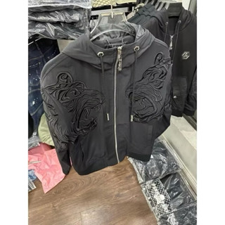 [SẴN] Áo khoác PHILIP gió thêu hổ có mũ khoá QP 2 lớp / Áo dù 2 lớp hổ thêu có mũ kéo khóa logo sắt QP