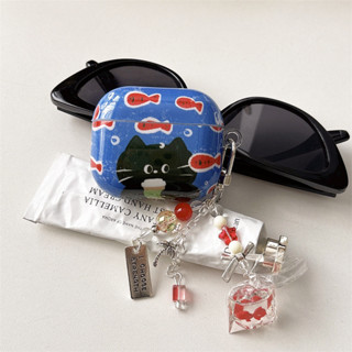 Blue Coffee Kitten cho AirPods 1 / 2 3 Pro Pro2 Pro3 Airpod4 Bộ tai nghe Vỏ bảo vệ Bluetooth không dây AirPods pro2 Pro3 3 4 Vỏ bảo vệ tai nghe