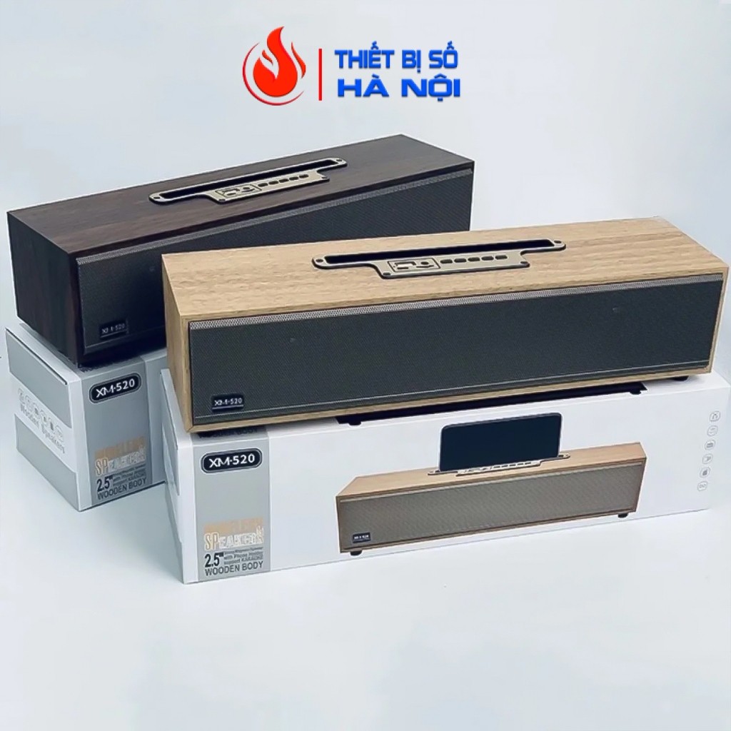 Loa Bluetooth XM520 Siêu Bass Hàng L1 Vỏ Gỗ Củ Loa Nghe Nhạc