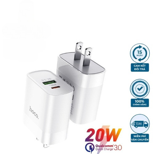 Củ Sạc Nhanh HOCO C80 20W - Tương Thích iPhone 13 Pro Max, 12 Mini, Type-C PD 20W