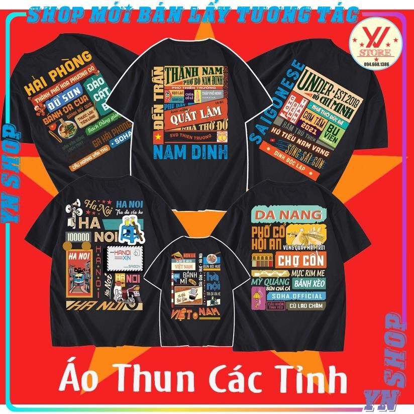 Áo Thun Tay Lỡ unisex nam nữ các tỉnh In Hình Local Brand Hà Nội Under -Sài Gòn Under Oversize Form 
