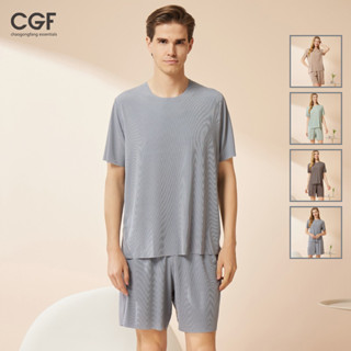Bộ đồ ngủ lụa băng mùa hè CGF dành cho cặp đôi - Áo & Quần Short tay ngắn, Trang phục tại nhà thoáng mát & thoáng khí