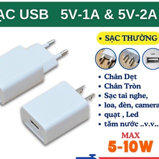 Cóc Sạc 5V 1A Cho Điện Thoại, Loa, đồng hồ, đèn led, củ sạc usb, adapter sạc 1A