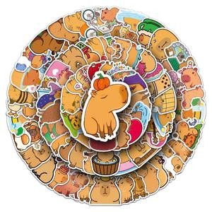 Hình dán Sticker Hoạt Hình CABYBARA dán bình nước, điện thoại dễ thương