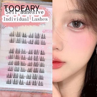 TOOEARY Lông mi cụm tự dính CÔNG CỤ, Không cần keo dán Ấn vào lông mi phân đoạn, 3 / 8 hàng có thể tái sử dụng thủ công tự nhiên dài lông mi cá nhân DIY nối mi