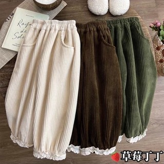  Quần nhung một mảnh Bảo Bối nữ TIINGXUYU mẫu mới thu đông trẻ em lót nhung dày dặn vải nhung dày dặn quần áo mùa đông cho bé 