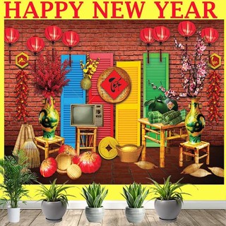 Tranh Vải Trang Trí Tết Size Lớn 3m, Thảm Trang Trí Decor Tiểu Cảnh Tết, Phông Trang Trí Và Chụp Hình Tết