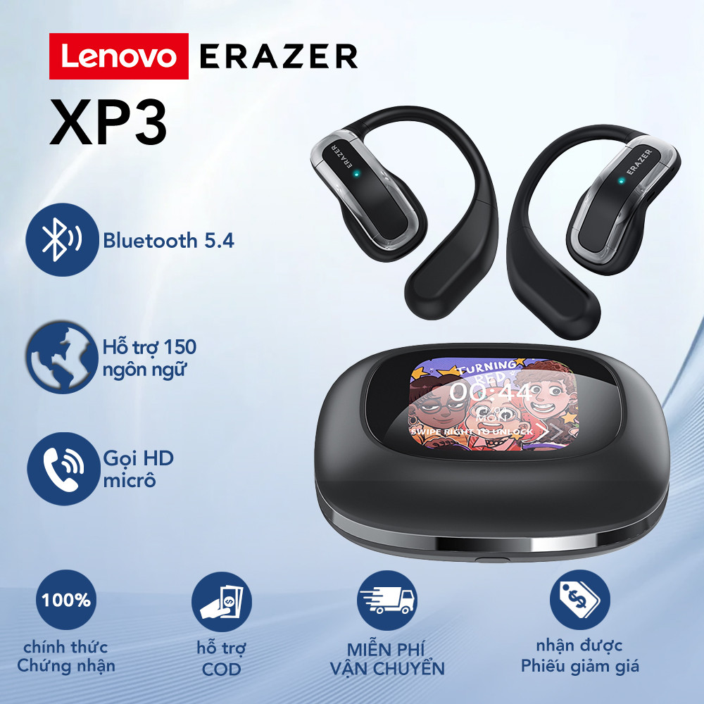 Lenovo ERAZER XP3 Al Tai nghe không dây dịch thời gian thực thông minh có màn hình cảm ứng LED  Bluetooth 5.4  Âm thanh nổi HIFI  Stereo | BigBuy360 - bigbuy360.vn