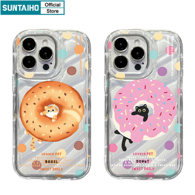 Suntaiho Thẩm Mỹ Dễ Thương Ngọt Ngào Họa Tiết Mèo Vỏ Điện Thoại TPU Trong Suốt Mềm Cao Cấp Chống Sốc Cho IPhone 11 12 13 14 15 16 Pro Max IP 7 8 Plus Iphon X Xs XR Xs Max