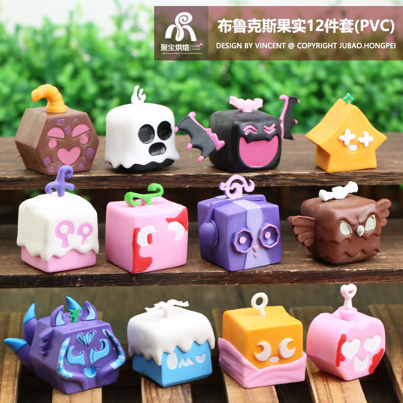 Kitsune Fruit Blox Fruit Game Fruit Leopard Figurine Garage Kits Box Animal Doll Trang trí