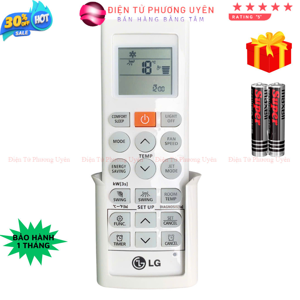Điều khiển điều hoà LG Mã 10, remote máy lạnh LG - Tặng kèm pin - Điện Tử Phương Uyên
