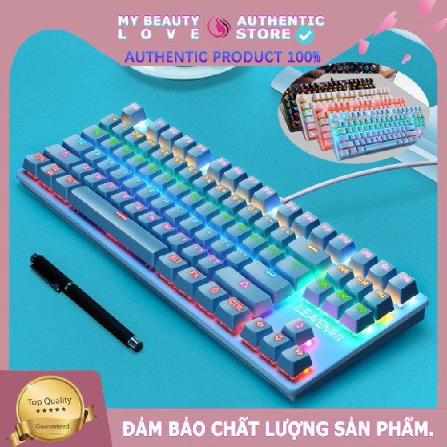 Bàn Phím Cơ Máy Tính K7 PRO 10 Mẫu LED Khác Nhau Bàn Phím Công Tắc Màu Xanh Cho Máy Tính Bàn Phím