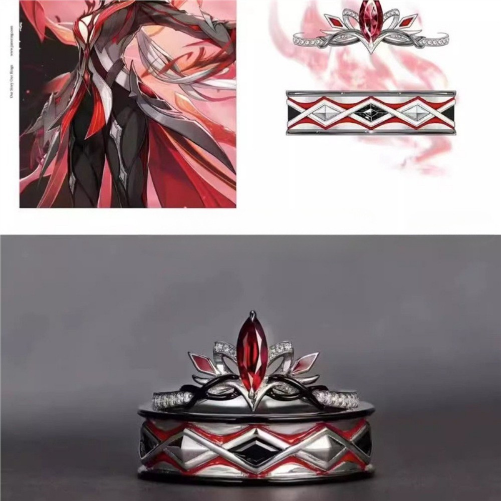 Anime Trò Chơi Genshin Tác Động Nhẫn Furina Nahida Arlecchino Neuvillette Thời Trang Cặp Đôi Nhẫn Ha