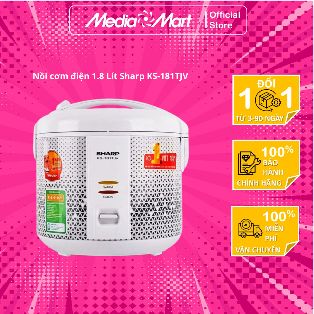 Nồi cơm điện 1.8 Lít Sharp KS-181TJV