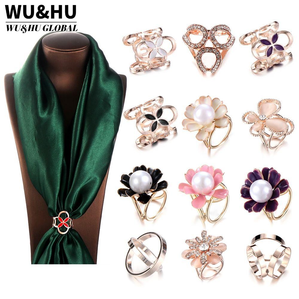 WU&HU    Kẹp Cố Định Khăn Choàng Lụa Thời Trang Sang Trọng