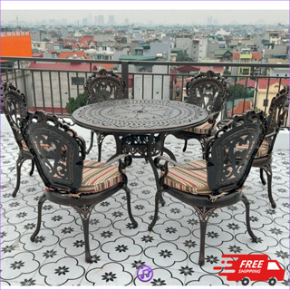 Bộ bàn ghế ban công ngoài trời Nhôm đúc Bàn ghế sân vườn ngoài trời Tròn Bàn ghế ngoài trời - BO25