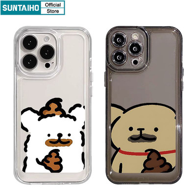 Suntaiho Ngộ nghĩnh Vỏ Độc Đáo Hoạt Hình Họa Tiết Chó Ốp lưng Cho Iphone 16 15 14 13 12 11 Pro Max IP 7 8 Plus Iphon X Xs XR Xs Max TPU Mềm Cao Cấp Chống Sốc Ốp Lưng
