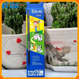 10 Bút chì gỗ đen 2B có tẩy ERAS E602[VPP LE HUNG]
