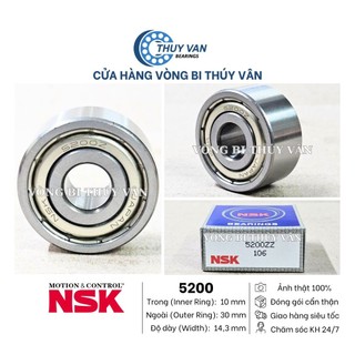 Vòng bi bạc đạn cầu, tiếp xúc góc, đỡ, chặn, 2 dãy, 2 hàng bi 5200 5201 5202 5203 5204 5205 5206 5207 5208 5209 hãng NSK