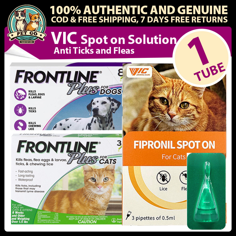 FRONTLINE PLUS Kiểm soát bọ ve và bọ chét cho chó mèo 1Tube