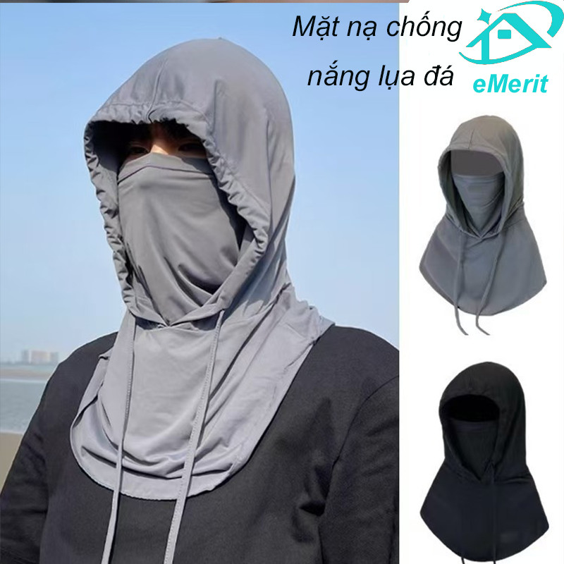 Mũ chống nắng ngoài trời，Mũ Trùm Đầu Kèm Khẩu Trang đa năng,Mũ đầu 3 trong 1，Chặn hơn 98%tia cực tím