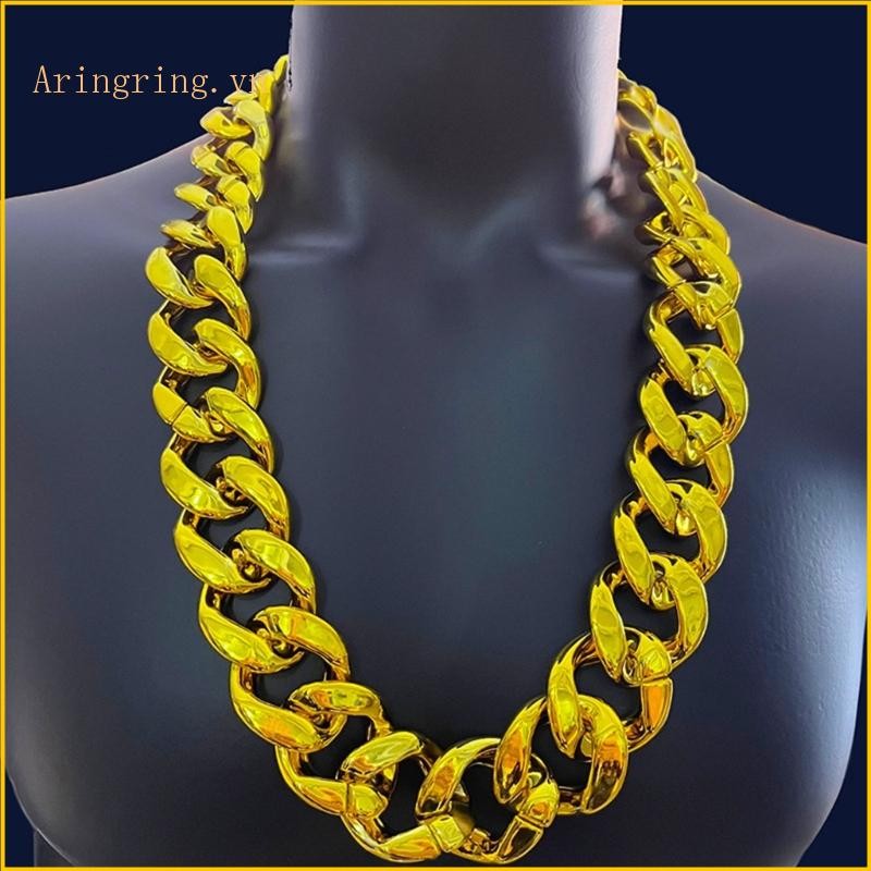 Vòng cổ dây chuyền vàng giả lấp lánh ARIN thập niên 90 Vòng cổ trang phục vàng giả Hip Hop