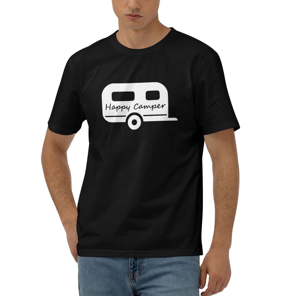 Happy Camper Camper Camper Áo thun kỷ niệm thường ngày dành cho nam