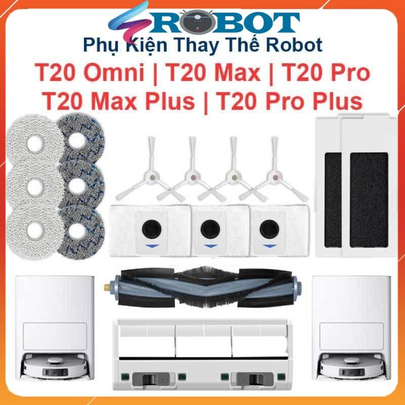 Phụ Kiện Robot Ecovacs T20, T20 Omni, T20 Max & Plus, T20 Pro | Plus. Chổi Lăn, Chổi Cạnh, Bộ Lọc, G