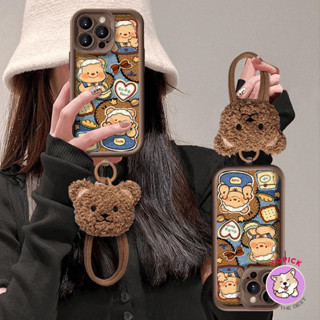 Dành Cho iPhone16 16pro 16promax 16plus Bao Da Điện Thoại 11 12 13 14 15 15pro 15promax 12promax xs xsmax xr Gấu Bò Bơ Có Dây Xích Vỏ Điện Thoại Người Yêu Cô Gái Bạn Bè Mềm JGS