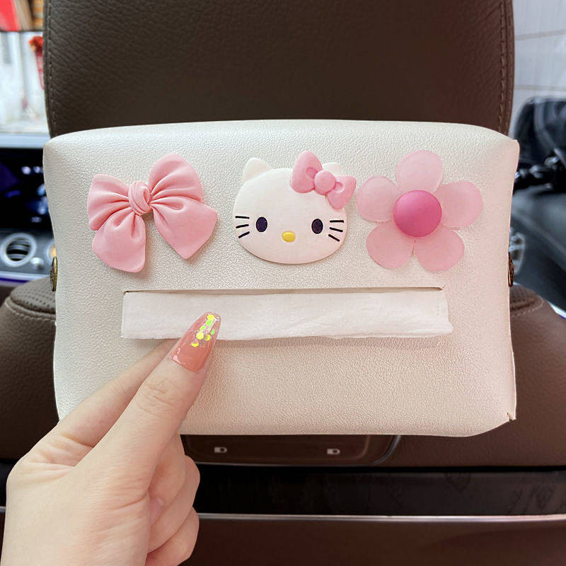 Car Tissue Box Hanging Cute Fashion Net Red Creative Seat Back Multi-Function Car Armrest Box Paper 
