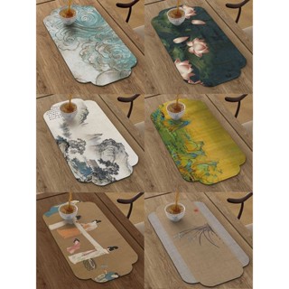 [Bộ Trà Siêu Tiết Kiệm] Bàn Trà Zen Phong Cách Trung Hoa Mới Khăn Trải Bàn Trà Đặc Biệt Thảm Trà Chống Thấm Nước Thảm Trà Bàn Chạy Trà Trà Trà Coaster KU4A