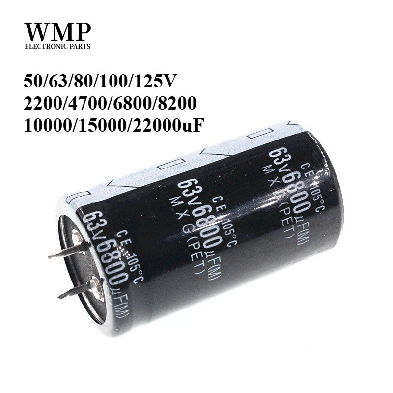 1 Cái Tụ Điện Phân Chính Hãng 50V 63V 80V 100V 125V 2200uF 4700uF 6800uF 8200uF 10000uF 15000uF 2200