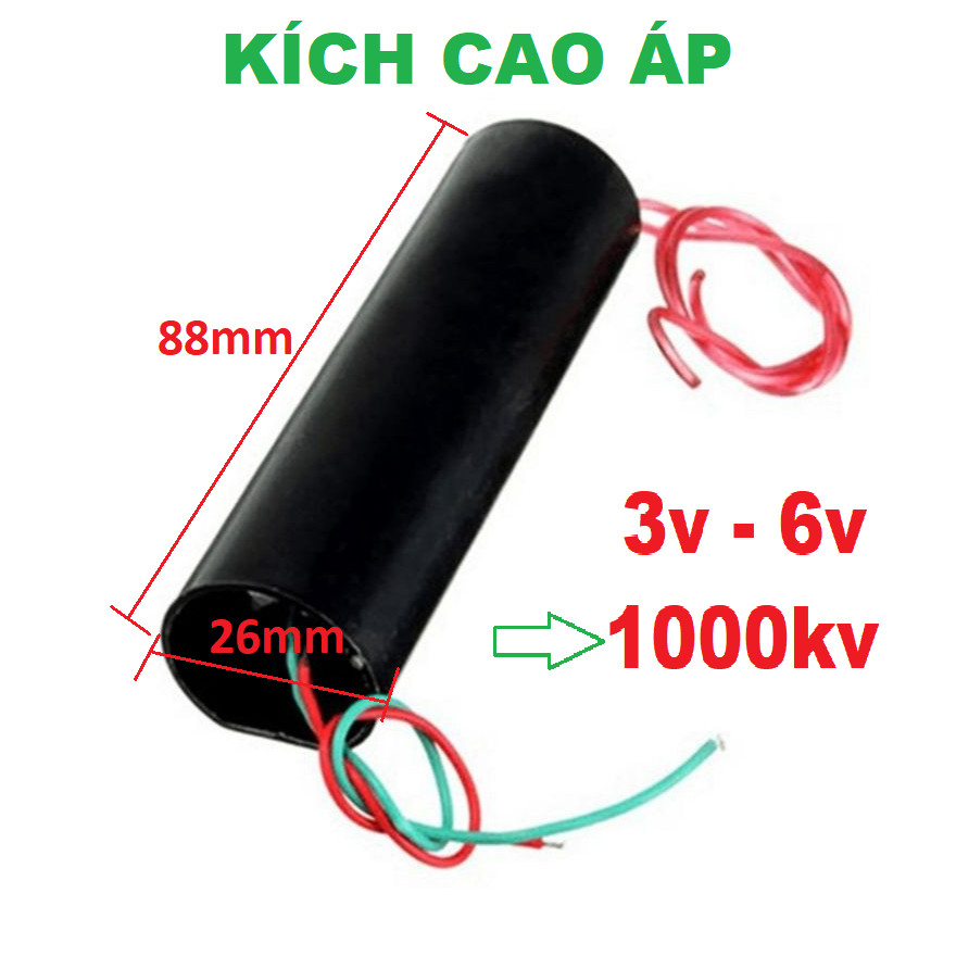 Modul kích tăng áp, Điện vào 3,7v-6v ra 1000kv. Chế dùicui, máy đánh lửa 400kv - 1000kv Siêu mạnh