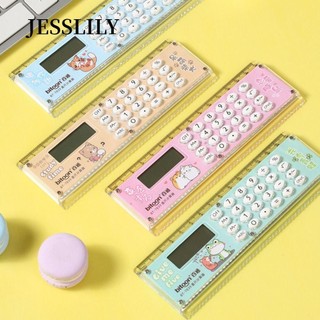 JESSLILY    Thước thẳng , có máy tính Thước đo siêu mỏng, Dụng cụ vẽ Mini văn phòng phẩm di động dành cho học sinh