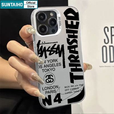 Suntaiho Chất Lượng Cao Vỏ Điện Thoại Họa Tiết Graffiti Tiếng Anh Cho IPhone 11 12 13 14 15 16 Pro Max IP TPU Silicone IDM Cứng Cao Cấp Chống Sốc Ốp Lưng