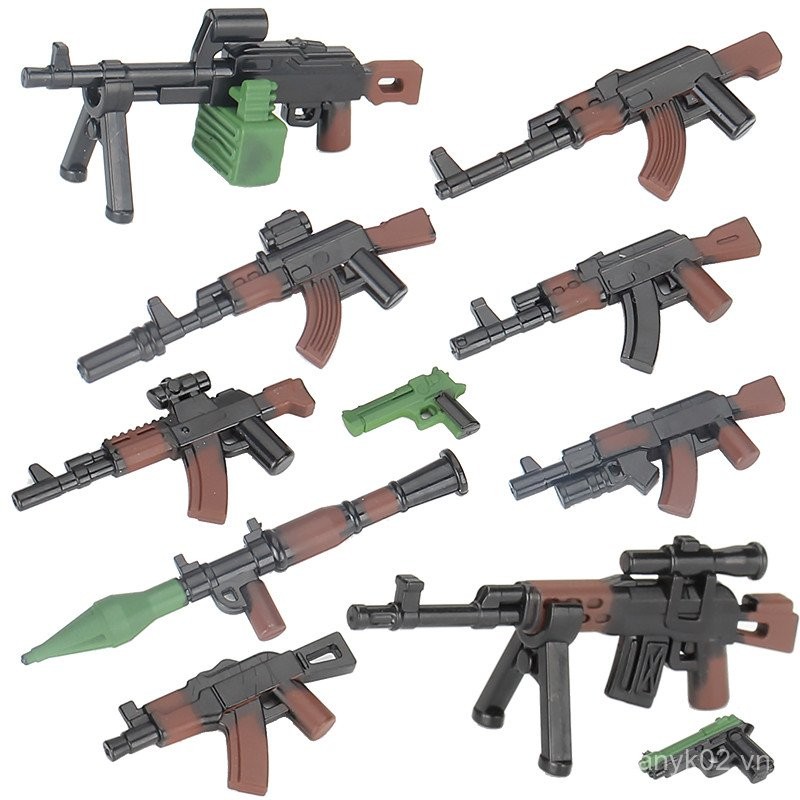 Minifigure quân đội AK47 74M Series Súng PKM Súng máy Mô hình vũ khí bên thứ ba Bộ phận khối xây dựn