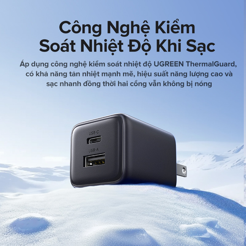 Ugreen 20W GaN Nexode Sạc Mini USB C Sạc Điện Thoại PD3.0 QC3.0 Cho iP16 15 Pro Max Samsung S25 Máy Tính Bảng | BigBuy360 - bigbuy360.vn