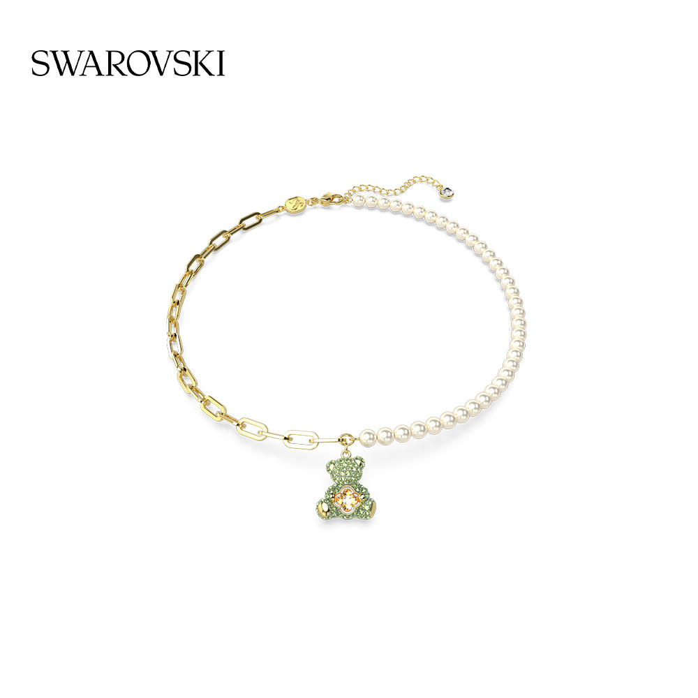 Vòng cổ bông Swarovski gấu pha lê giả ngọc trai - Mặt dây chuyền nữ sang trọng