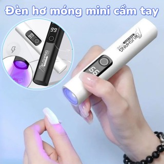  Đèn hơ móng mini cầm tay Màn Hình led Hiển Thị Nhanh Chóng,Trắng Kèm Sạc USB Tiện Dụng D 