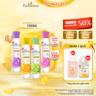 [PHIÊN BẢN MỚI] Xịt khử mùi Enchanteur khô thoáng 72 giờ, cảm giác tươi mát sảng khoái lâu dài 150ml