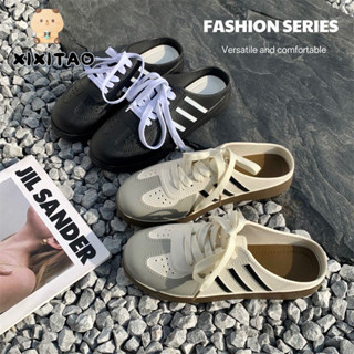  Dép nữ Sục giày sục Giày Sục Dép Sục Thể Thao 3 Sọc Chất Liệu Nhựa Thơm Không-1128 