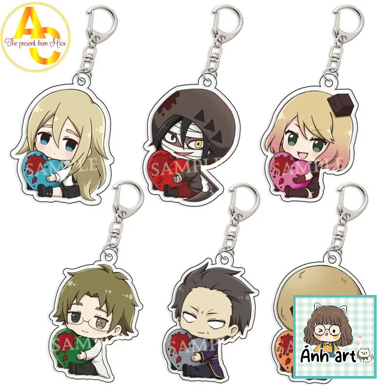 Móc khóa Angels of Death Cartoon Satsuriku No Tenshi Foster Isaac Rachel a1 Phụ kiện trang trí túi x