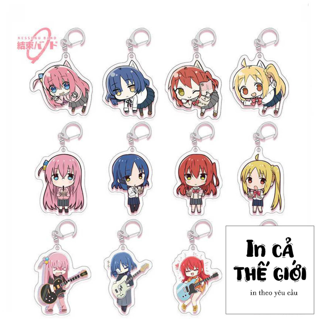 Mô hình Bocchi The Rock Móc Khóa Hoạt Hình Gotou Hitori Ijichi Nijika Dễ Thương