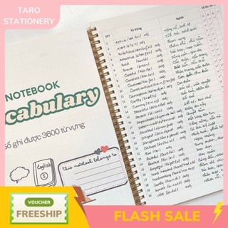  Sổ tay B5 T08 học từ vựng Tiếng Anh Trung Hàn Nhật ghi chép từ Taro Stationery 