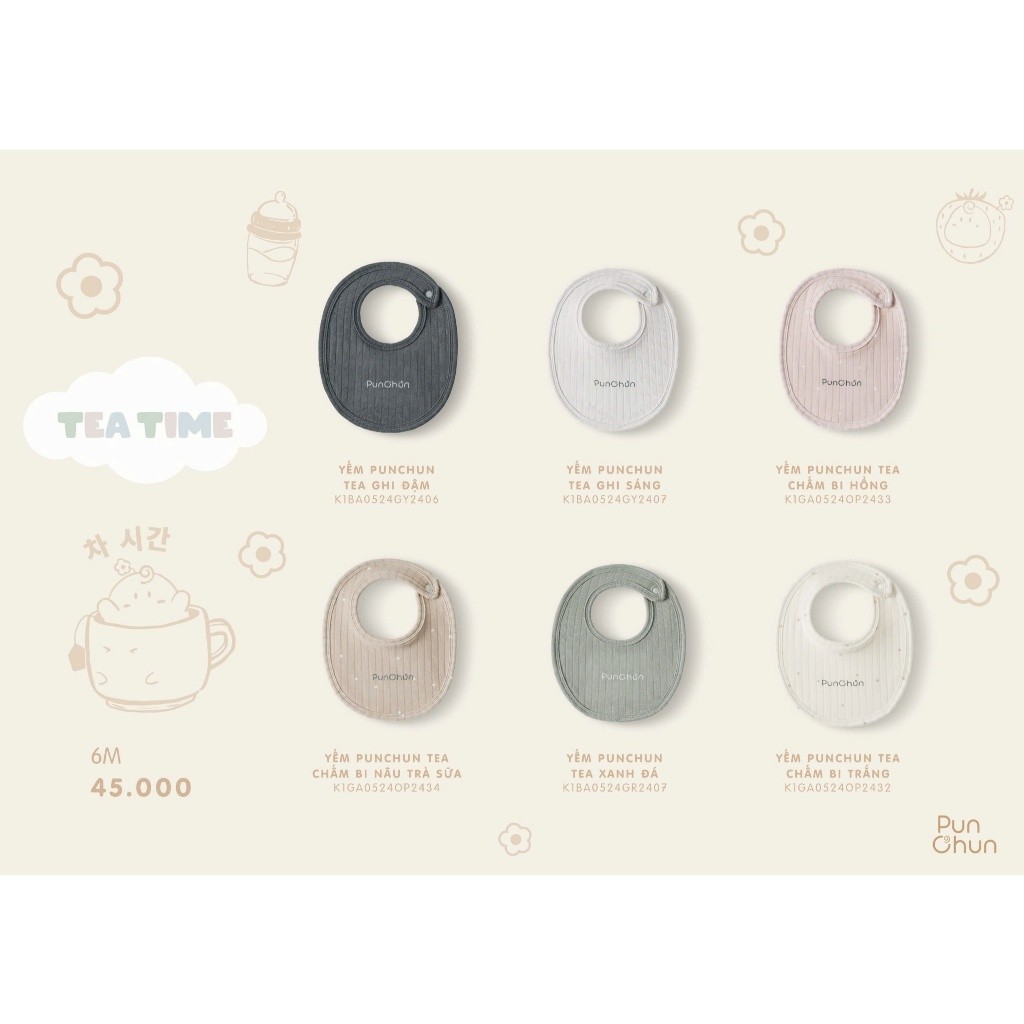 Punchun AW2024 Yếm Punchun Tea ccho bé